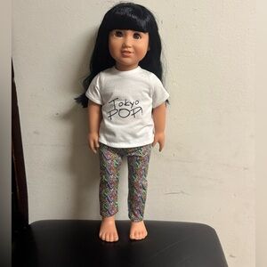 ADORA Doll with Black Hair and Colorful Pants 18 inches